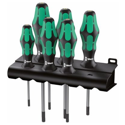 Wera 05138250001 Torx® BO Safety Screwdriver Set and Rack with Bore Hole (6pc)