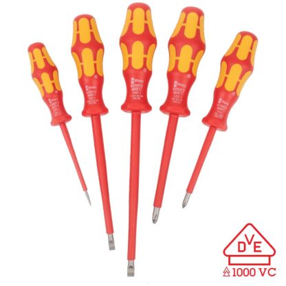 Wera 05346276001 VDE Insulated Slotted and Phillips Screwdriver Set (5 Piece)