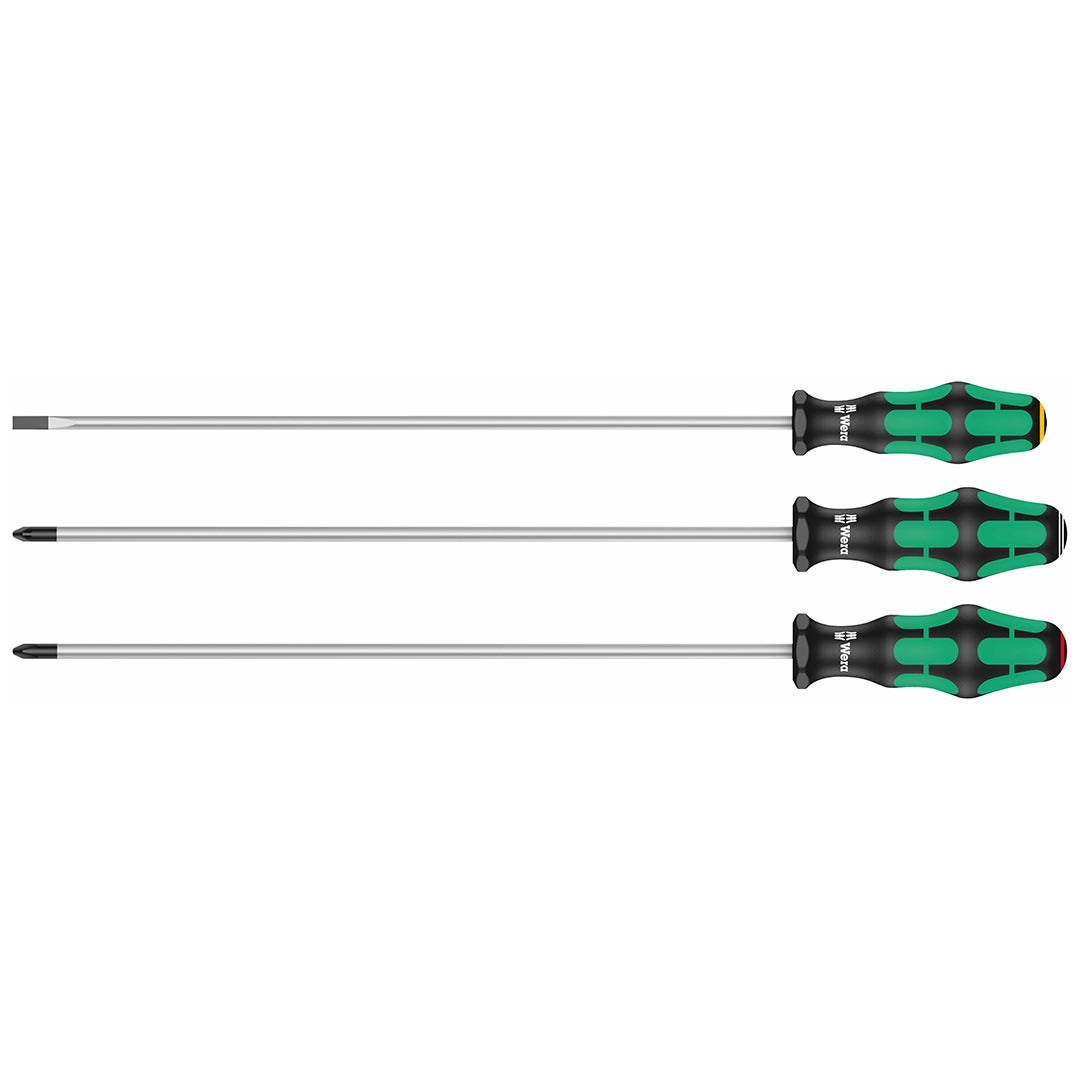 05347735002 Wera Kraftform Plus – Long Shaft Screwdrivers (3 Piece Set)