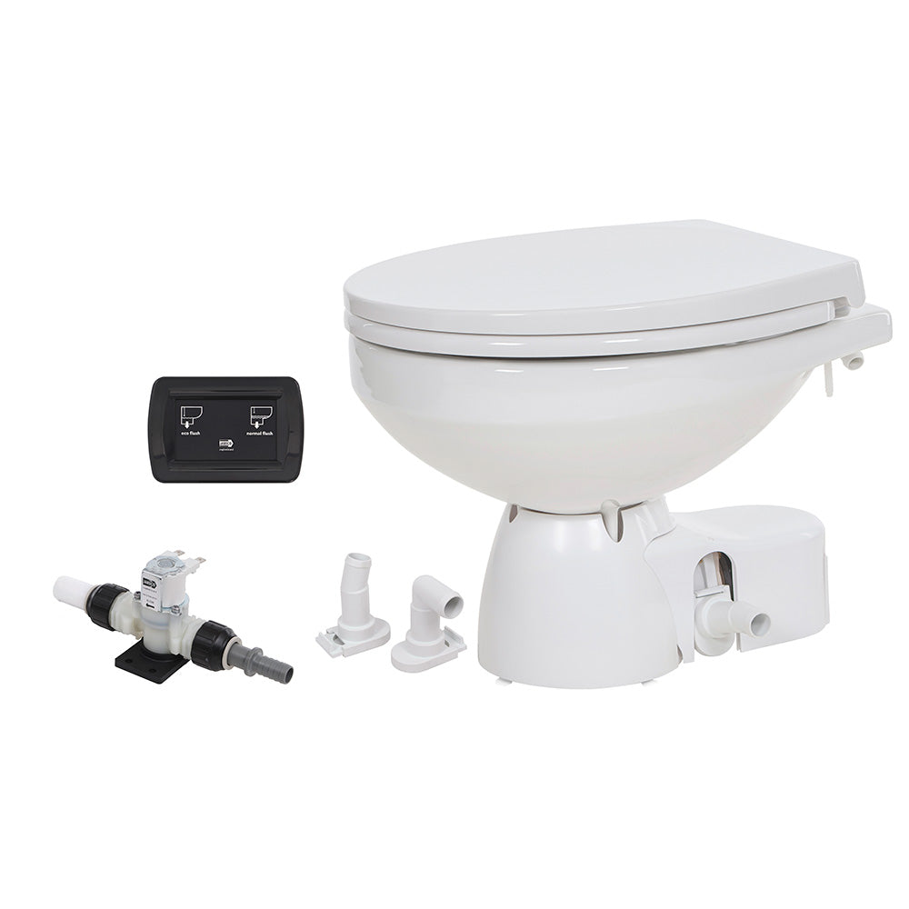 Jabsco Quiet Flush E2 Fresh Water Toilet Regular Bowl - 12V & Soft Close Lid