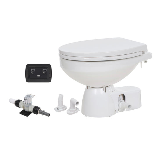 Jabsco Quiet Flush E2 Fresh Water Toilet Regular Bowl - 12V & Soft Close Lid