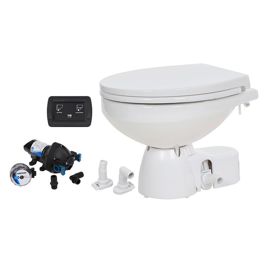 Jabsco Quiet Flush E2 Raw Water Toilet Regular Bowl - 12V & Soft Close Lid