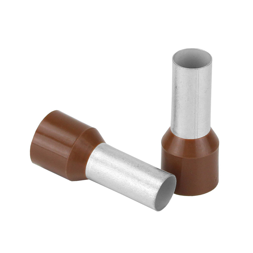 Pacer Brown 4 AWG Wire Ferrule - 16mm Length - 10 Pack 102754