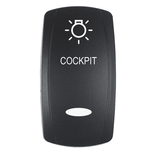Pacer Actuator - 'COCKPIT' f/V Series Contura Switches - Black - Laser Etched