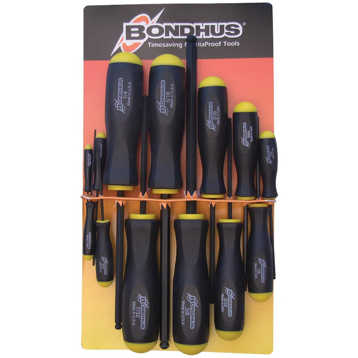 Bondhus Balldriver SAE HEX Ball End Screwdrivers .050" to 3/8" (13pc) 10637