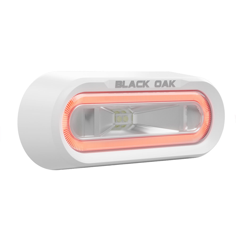 Black Oak Off Road Spreader Light, Bracket Mount, White Housing, Red LED