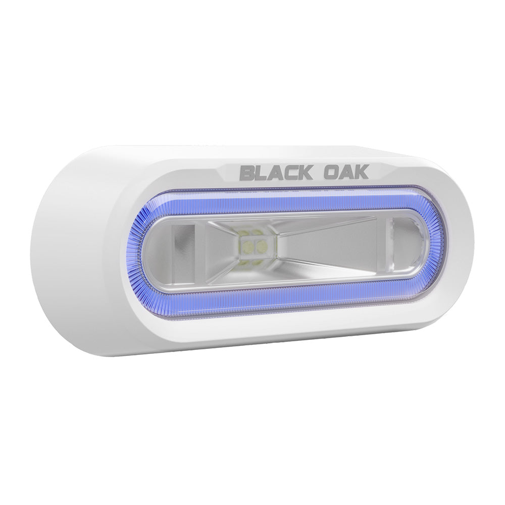 Black Oak Off Road Spreader Light, Bracket Mount, White Housing, Blue LED