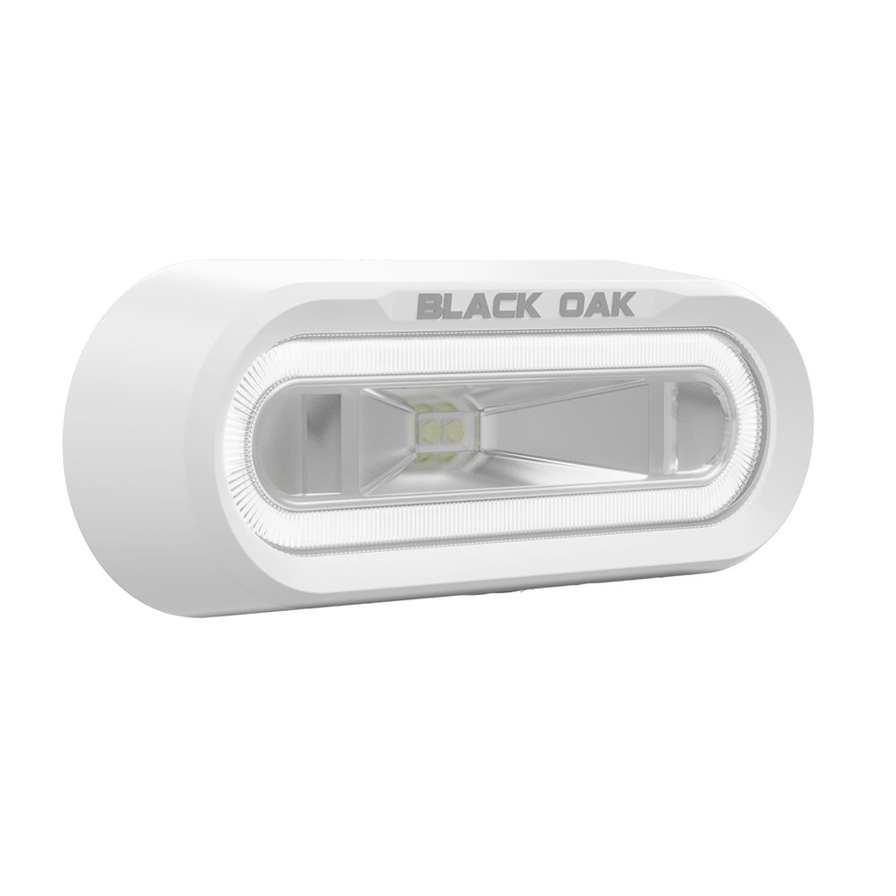 Black Oak LowPro Off Road Light - Bracket Mount - White Housing - White LED