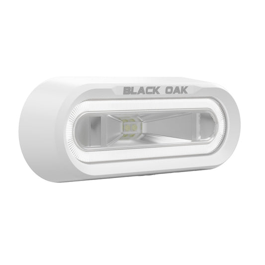 Black Oak LowPro Off Road Light - Bracket Mount - White Housing - White LED