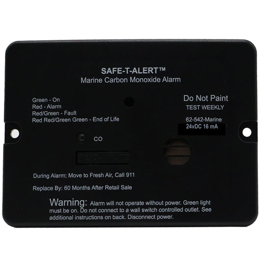 Safe-T-Alert Marine Carbon Monoxide Alarm 24V Flush Mount, Black 107867