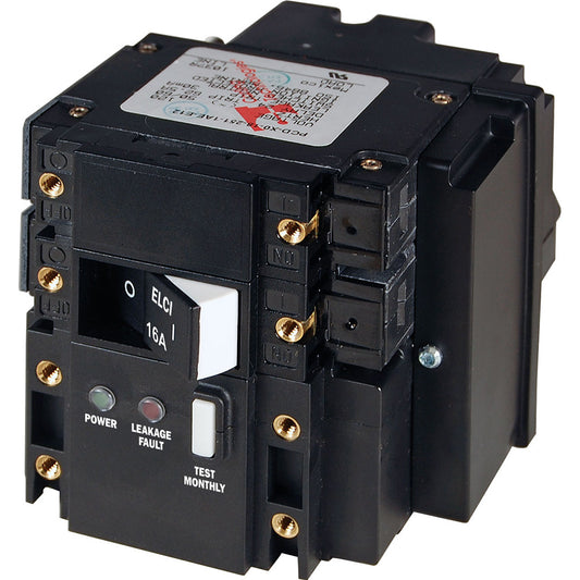Blue Sea C-Series ELCI Main Circuit Breaker Double Pole 230V AC 16A 108094