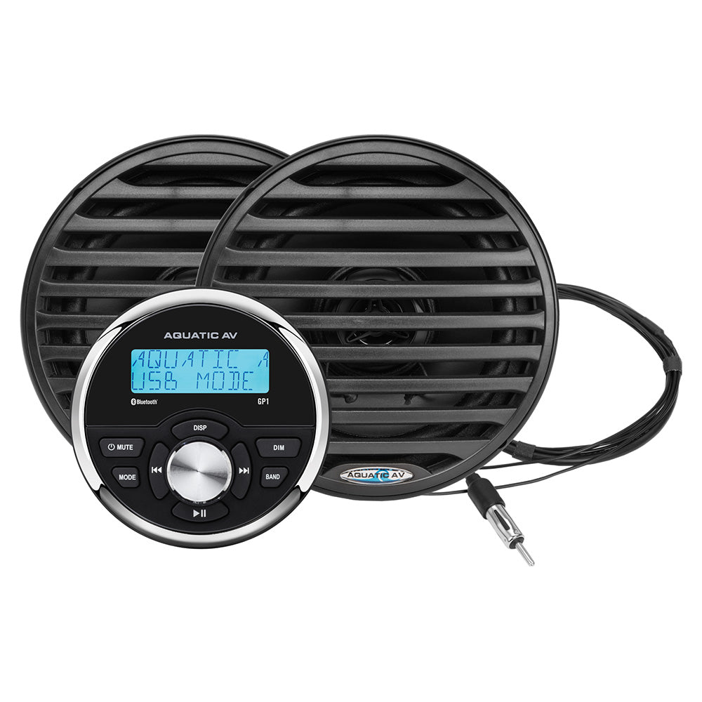 Aquatic AV GP1 Gauge Stereo & Economy 6.5" Speakers - Black (Pair)