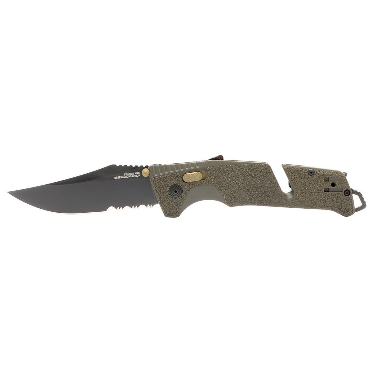 SOG Trident AT Partially Serrated 3.7" Folding Pocket Knife (OD Green)