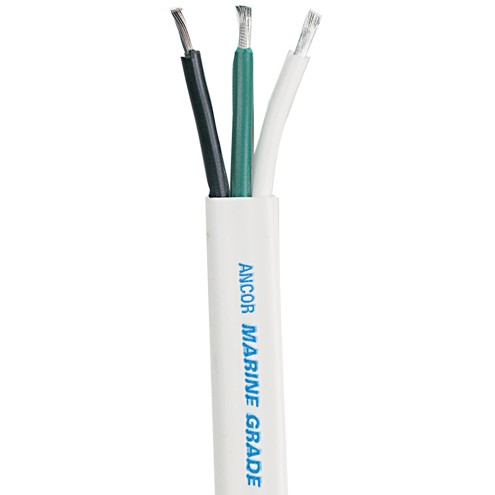 Ancor White Triplex Cable - 12/3 - White, Black, Green - Sold by the Foot 111979