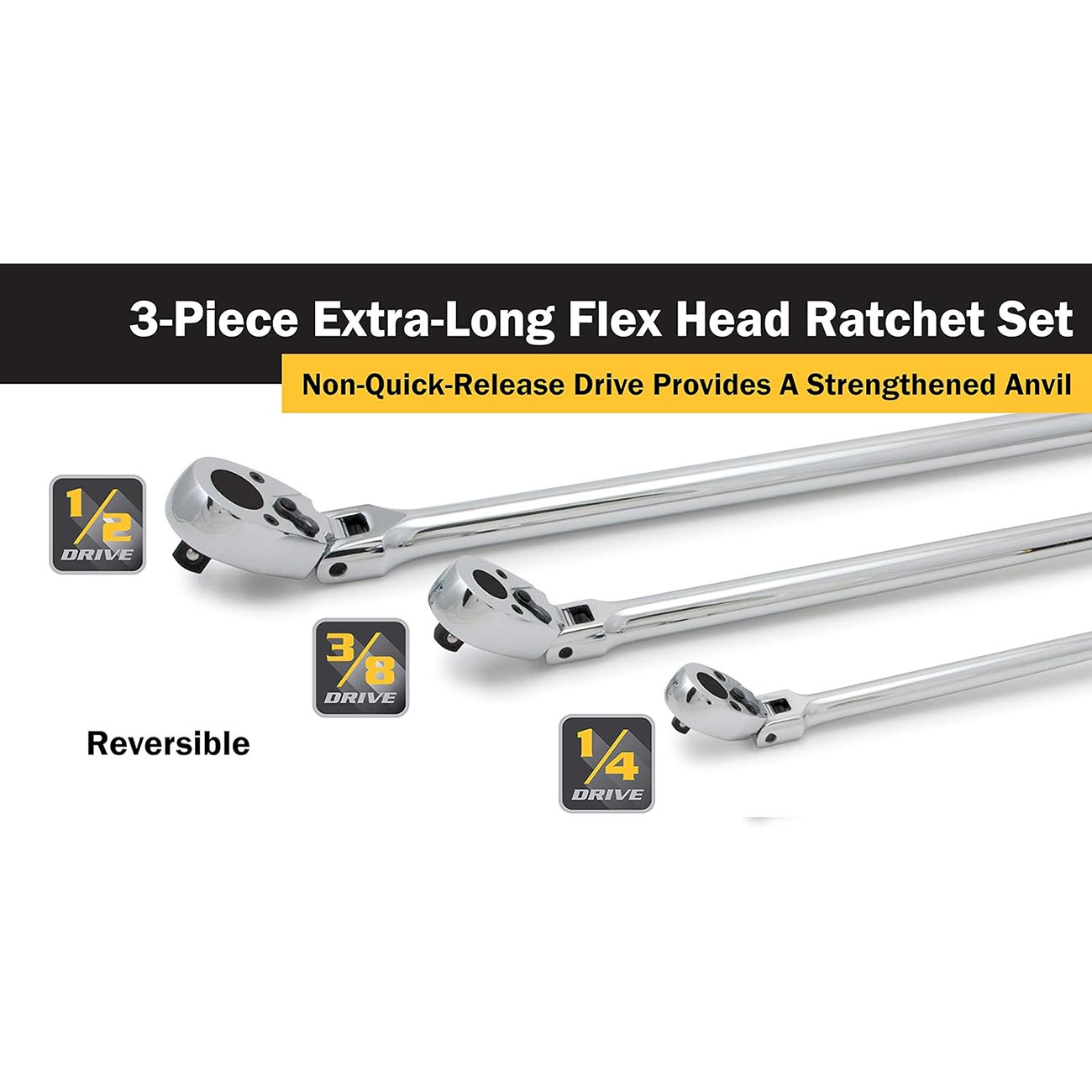 Titan Extra Long Flex Head Ratchet Set (3-Piece Set) 11303TITAN