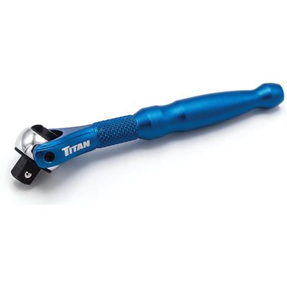 Titan 11316 1/4" Drive Aluminum Swivel Head Micro Ratchet, Blue