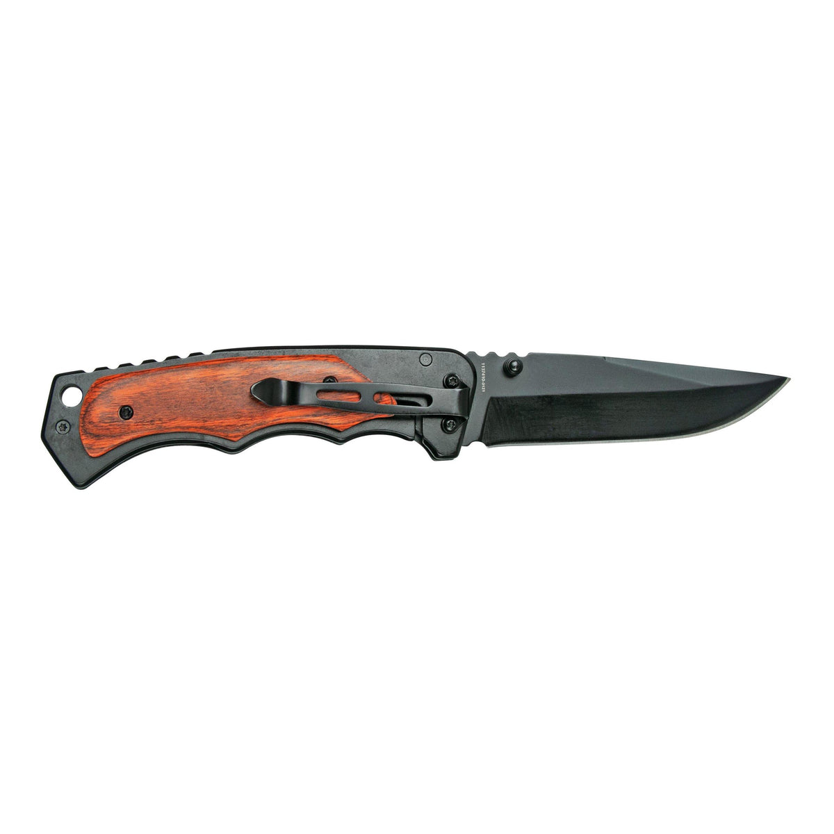 Smith & Wesson 3.7″ Folding Pocket Knife (Black with Wood Overlays) 1147091