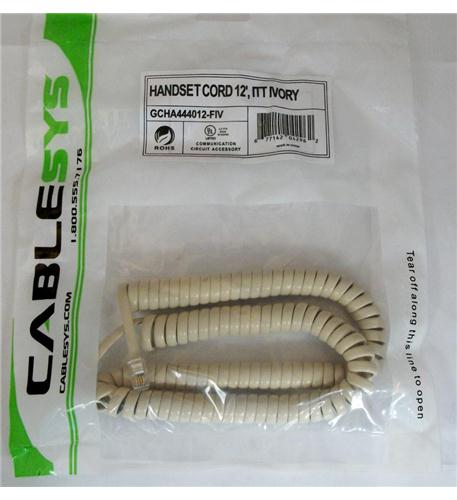 Cablesys 1200IV Gcha444012-fiv / 12' Ivory Handset Cord