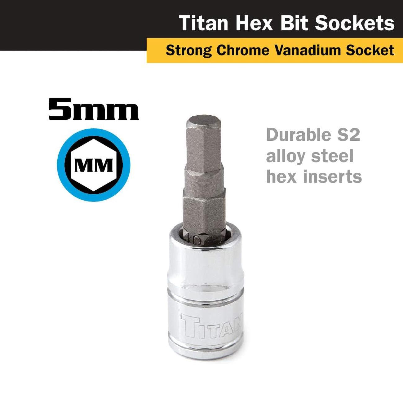 Titan 1/4" Drive Metric Socket: 5mm Hex Bit
