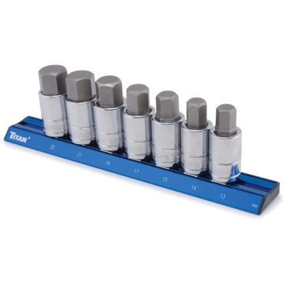 Titan 16131 1/2″ Drive – Metric Large Hex Bit Socket Set (7 Piece Set)