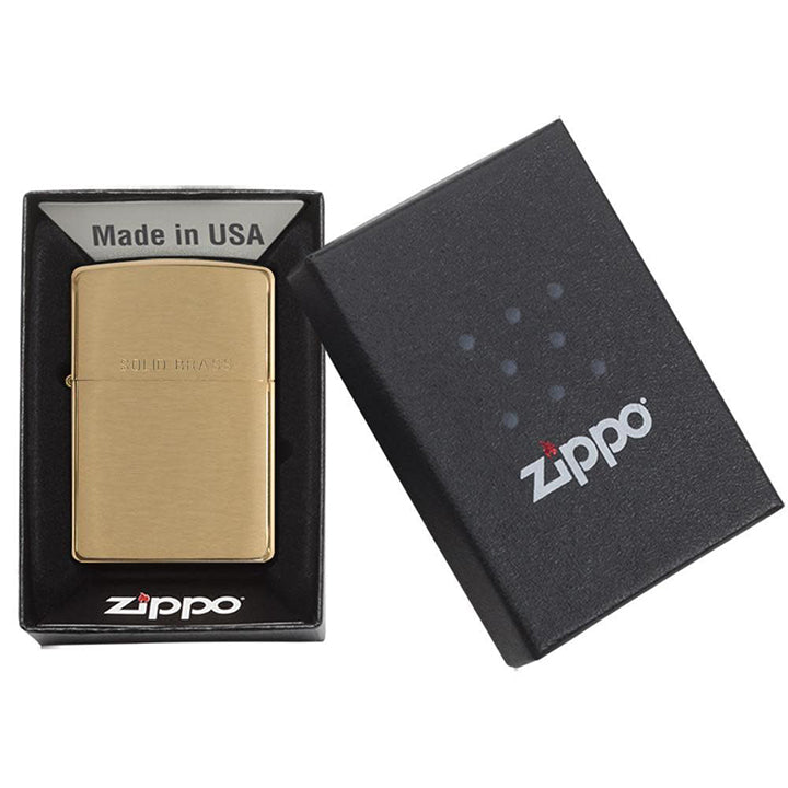 Zippo 204B Windproof Lighter, Classic Brushed Solid Brass