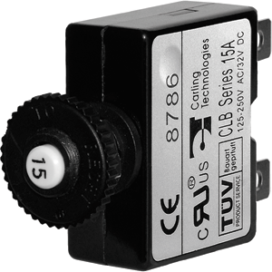 Blue Sea 7056 7056 15A Push Button Thermal with Quick Connect Terminals