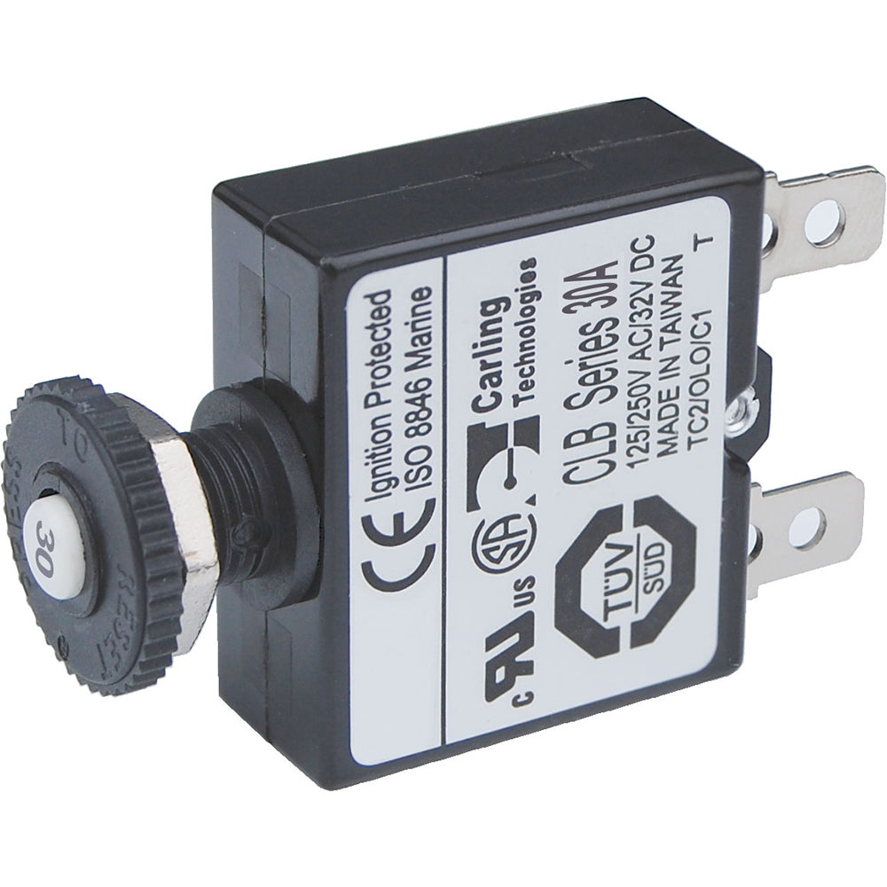 Blue Sea 7059 30A Push Button Thermal with Quick Connect Terminals 20543