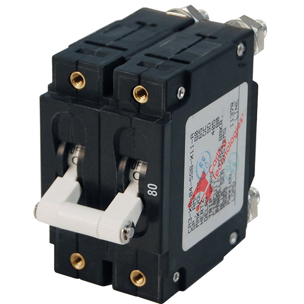Blue Sea 7256 C-Series Double Pole Circuit Breaker 80A 20595