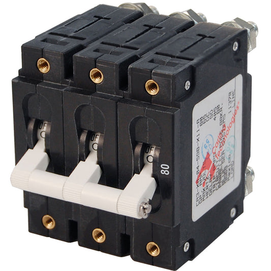 Blue Sea 7289 C-Series Triple Pole Circuit Breaker 80A 20608
