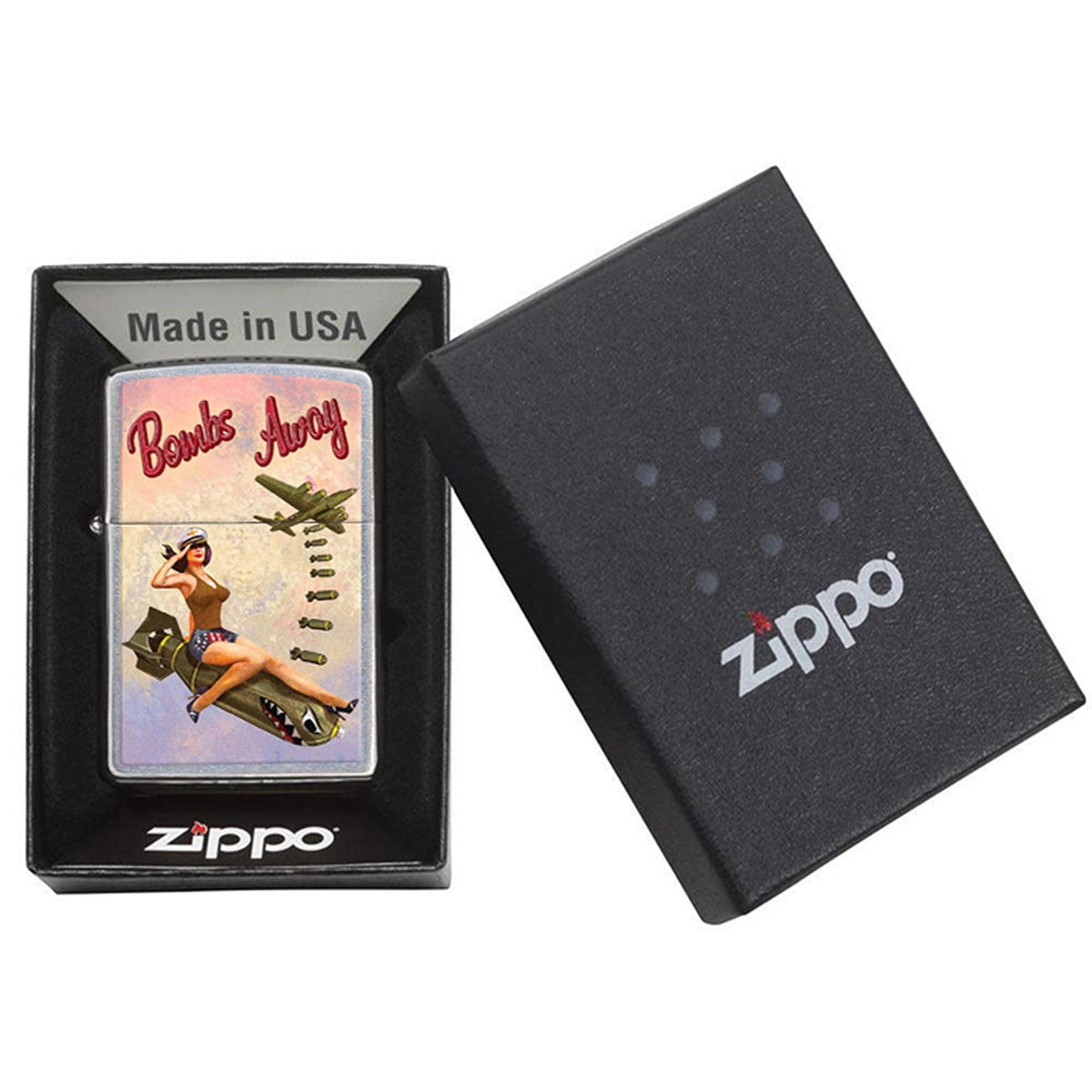 Zippo 80778 Windproof Lighter Pinup "Bombs Away Girl" Imprinted 207CI411381