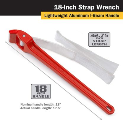 Titan 21316 Strap Wrench with 18″ Handle