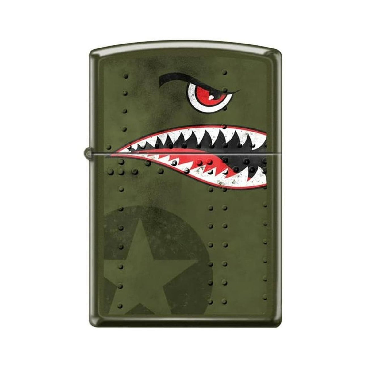 Zippo 22CI413623 Windproof Lighter Fighter Plane "Shark Teeth" Matte Green