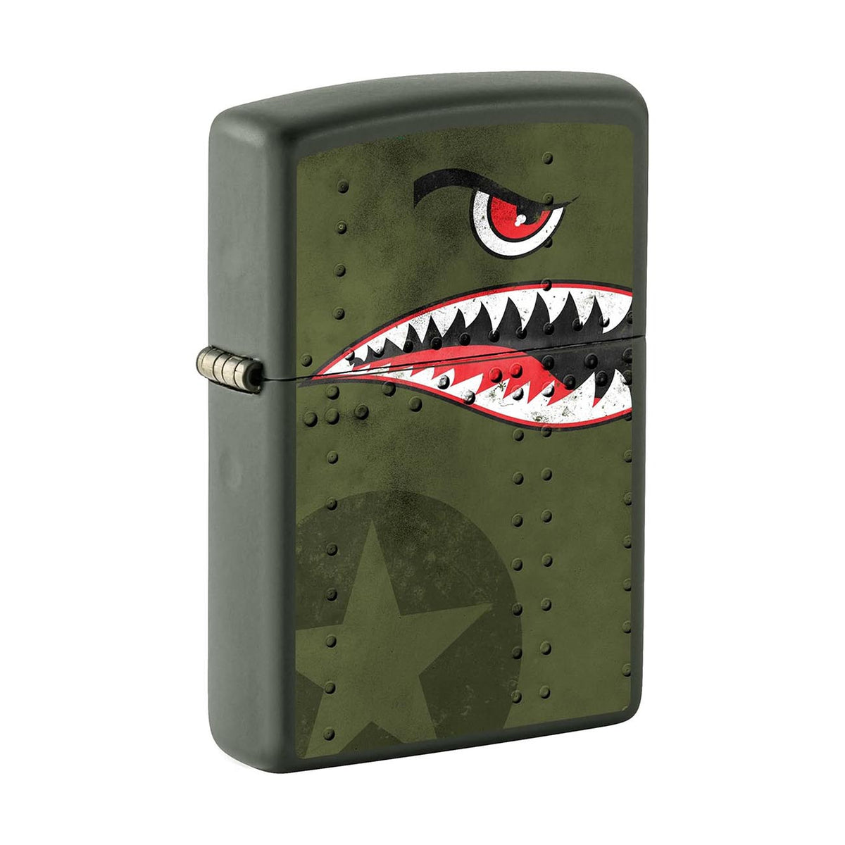 Zippo 22CI413623 Windproof Lighter Fighter Plane "Shark Teeth" Matte Green