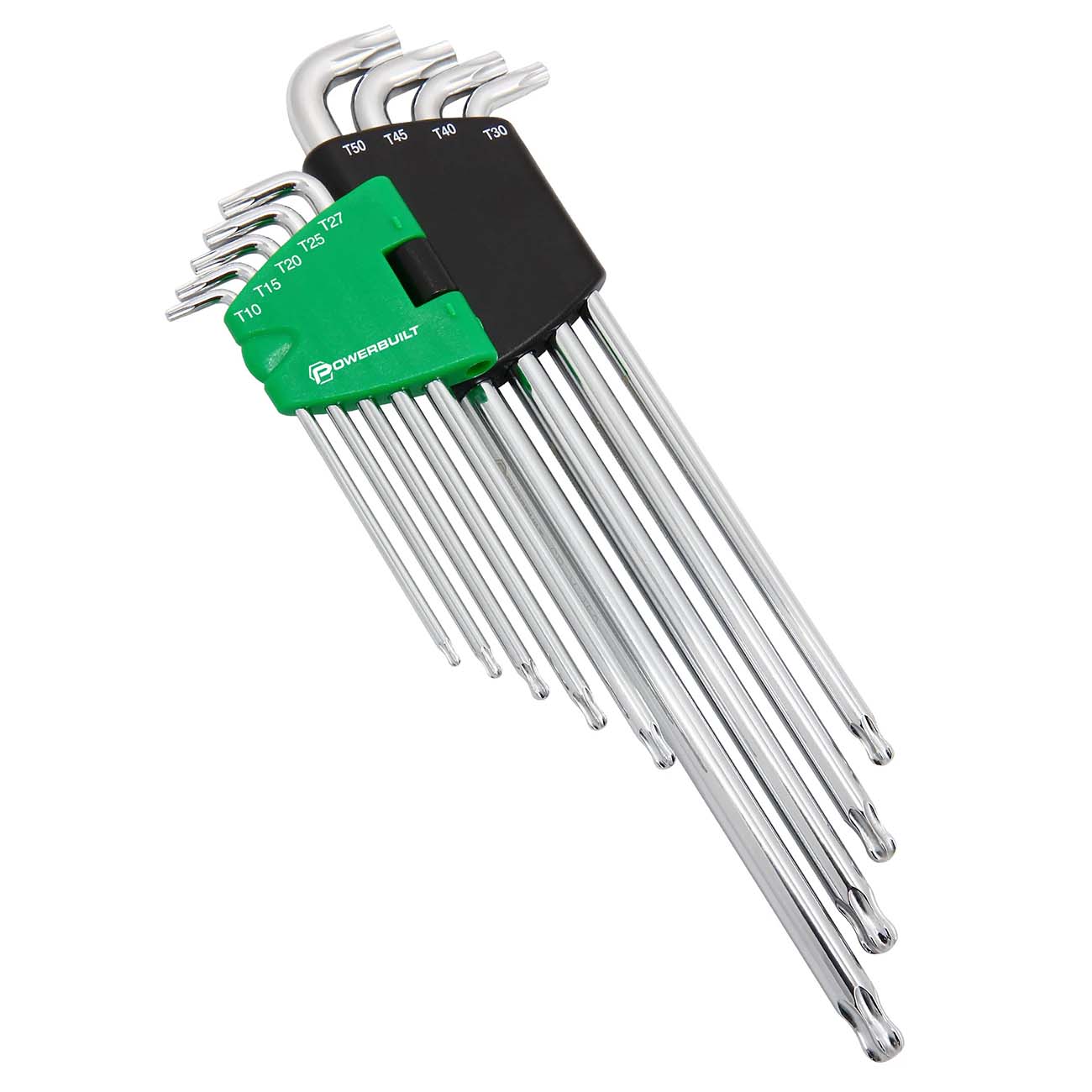 Powerbuilt Stubby Long Arm Torx Key Wrench Set (9 Piece Set) 240101