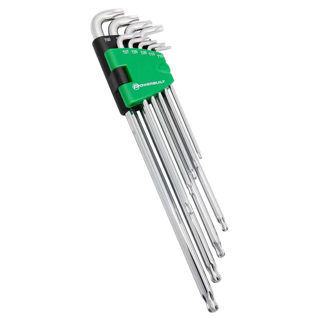 Powerbuilt Stubby Long Arm Torx Key Wrench Set (9 Piece Set) 240101