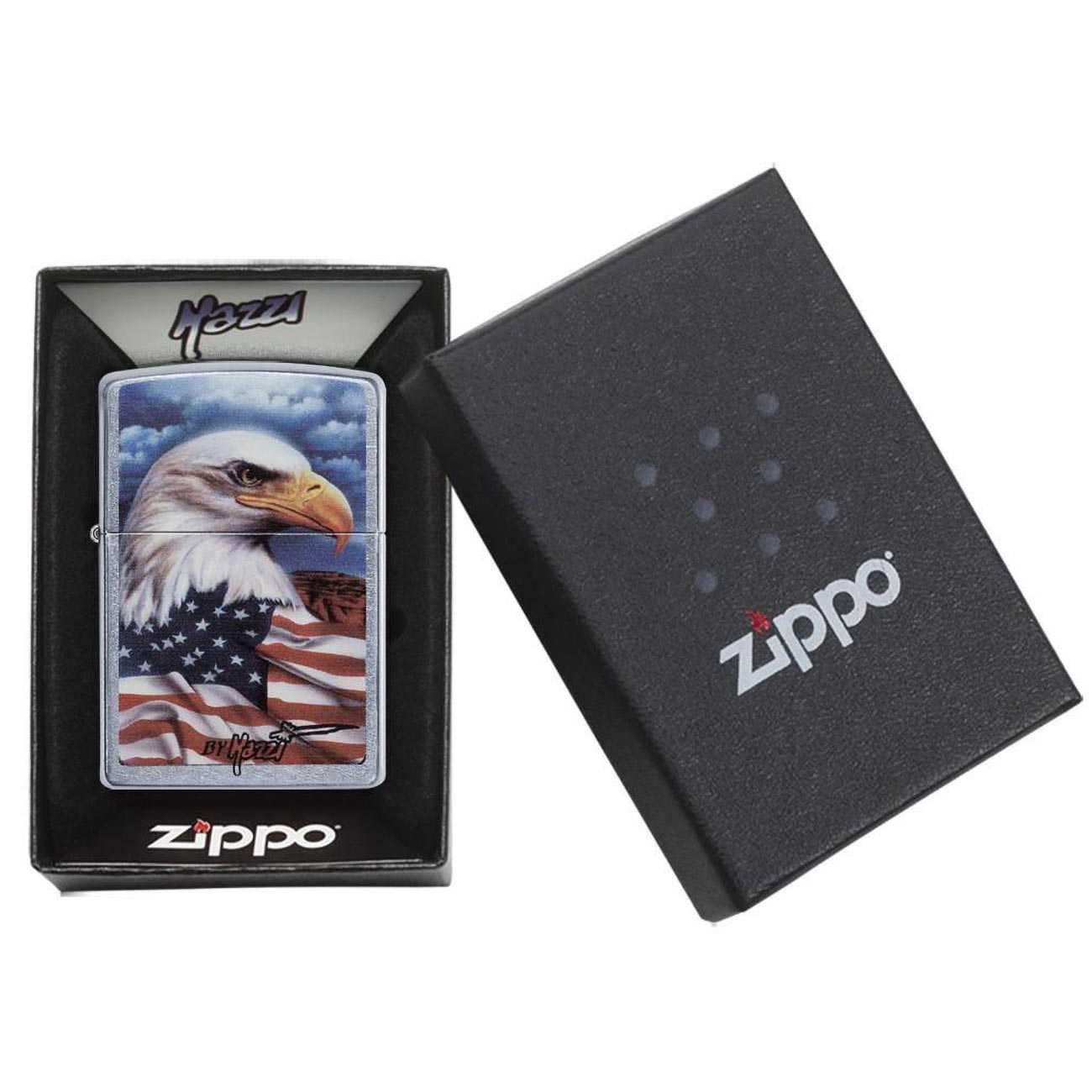 Zippo 24764 Windproof Lighter Mazzi – Freedom Watch, Street Chrome