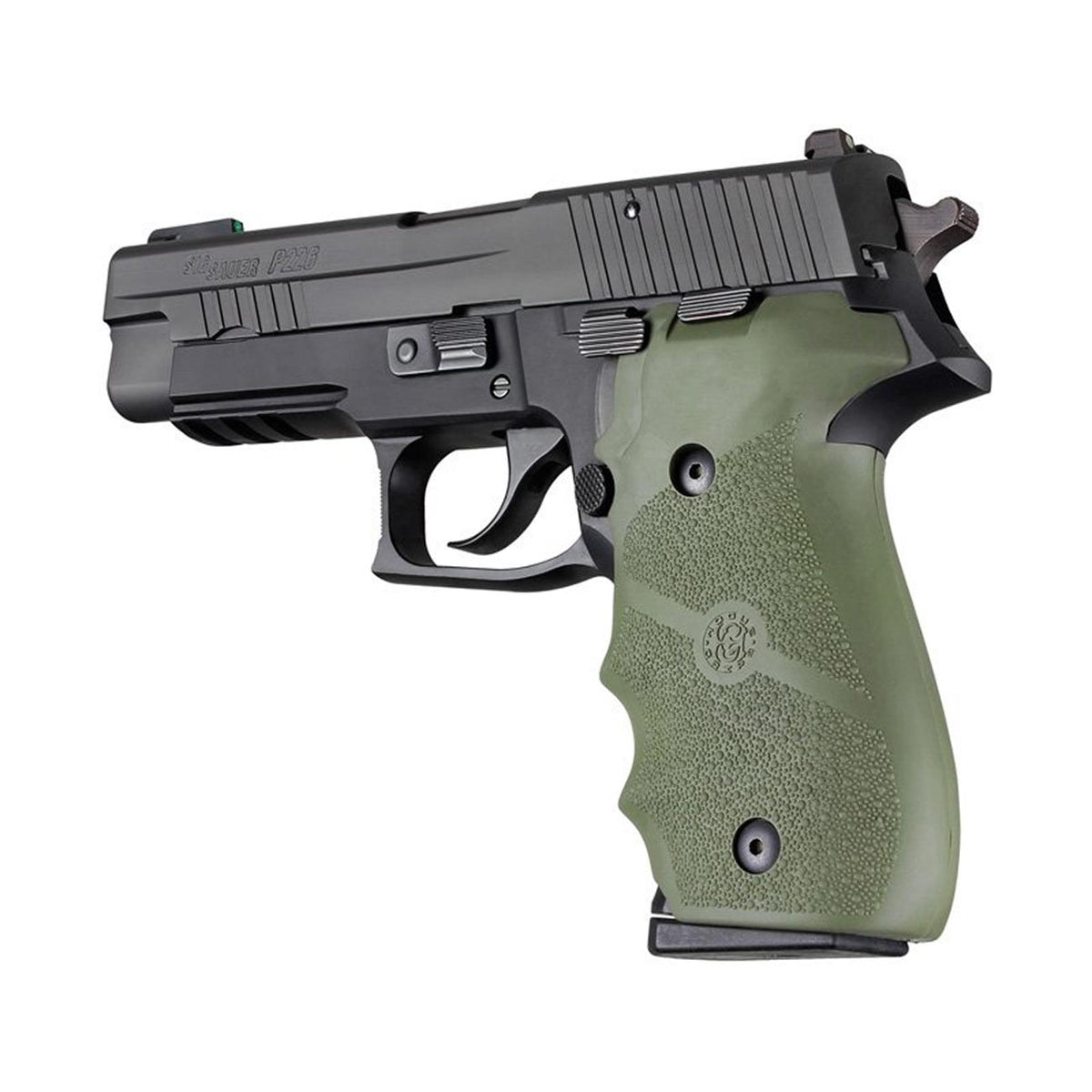 Hogue SIG P226 Rubber Grips with Finger Groove, Olive Drab Green