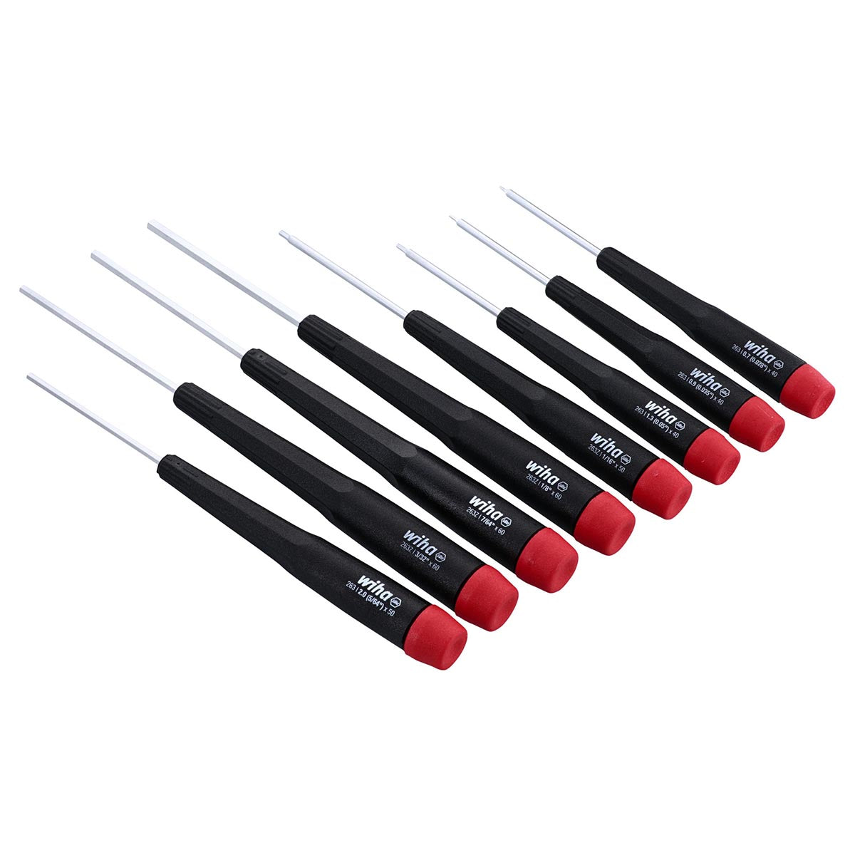 Wiha 26391 Precision Hex SAE Screwdrivers - 8 Piece Set