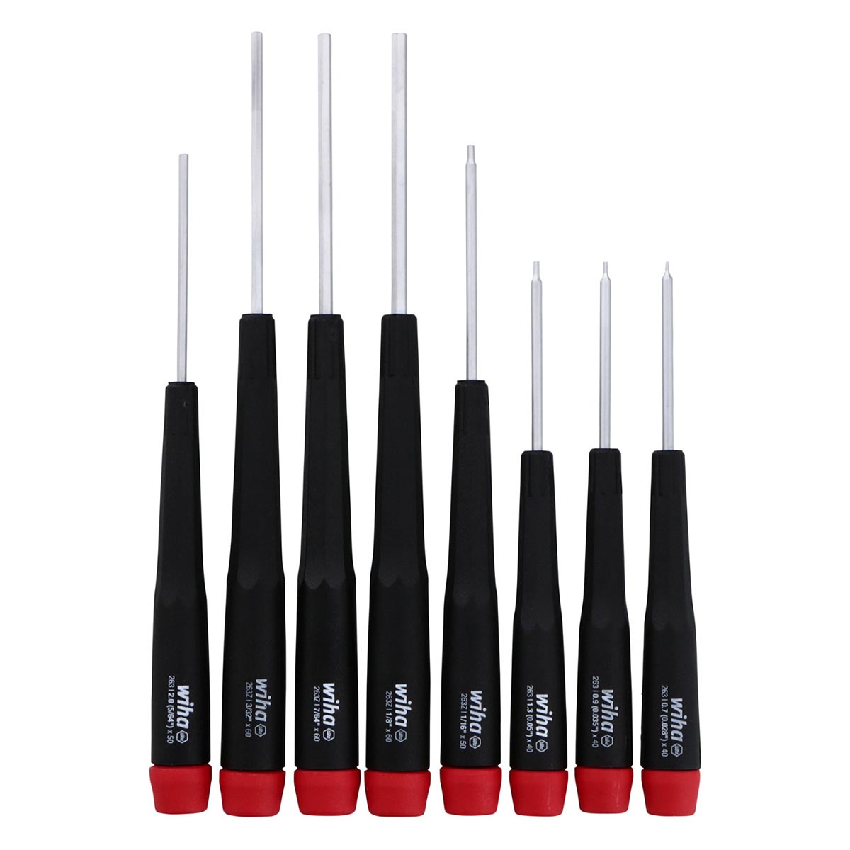 Wiha 26391 Precision Hex SAE Screwdrivers - 8 Piece Set