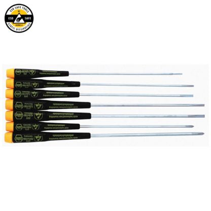Wiha 27393 ESD Safe Precision Extra Long Screwdriver Set (7 Piece Set)