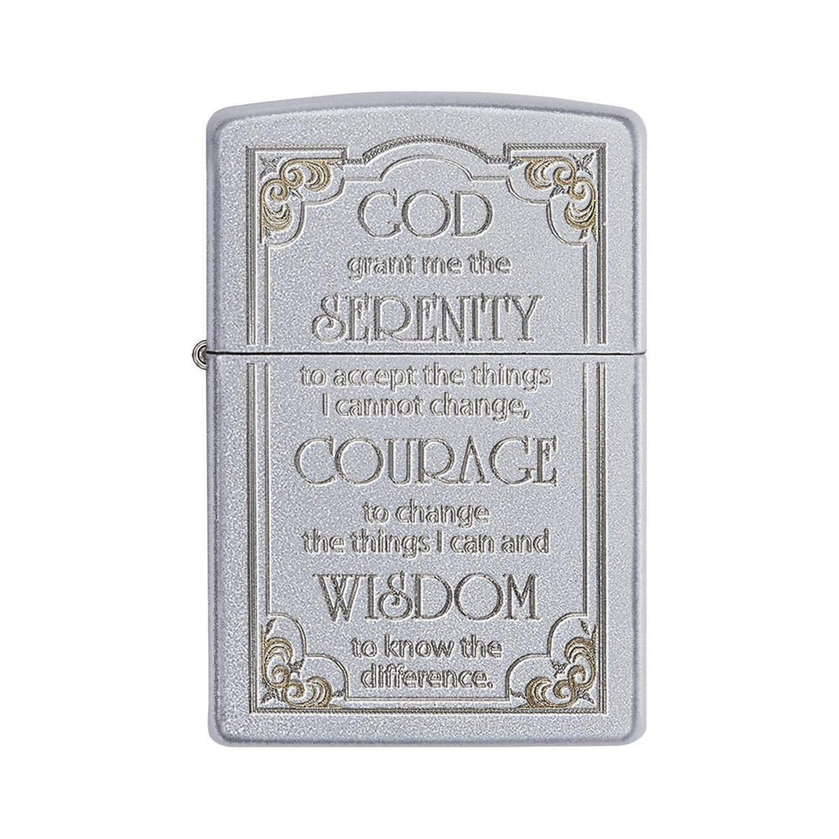 Zippo 28458 Windproof Lighter Serenity Prayer, Satin Chrome Finish