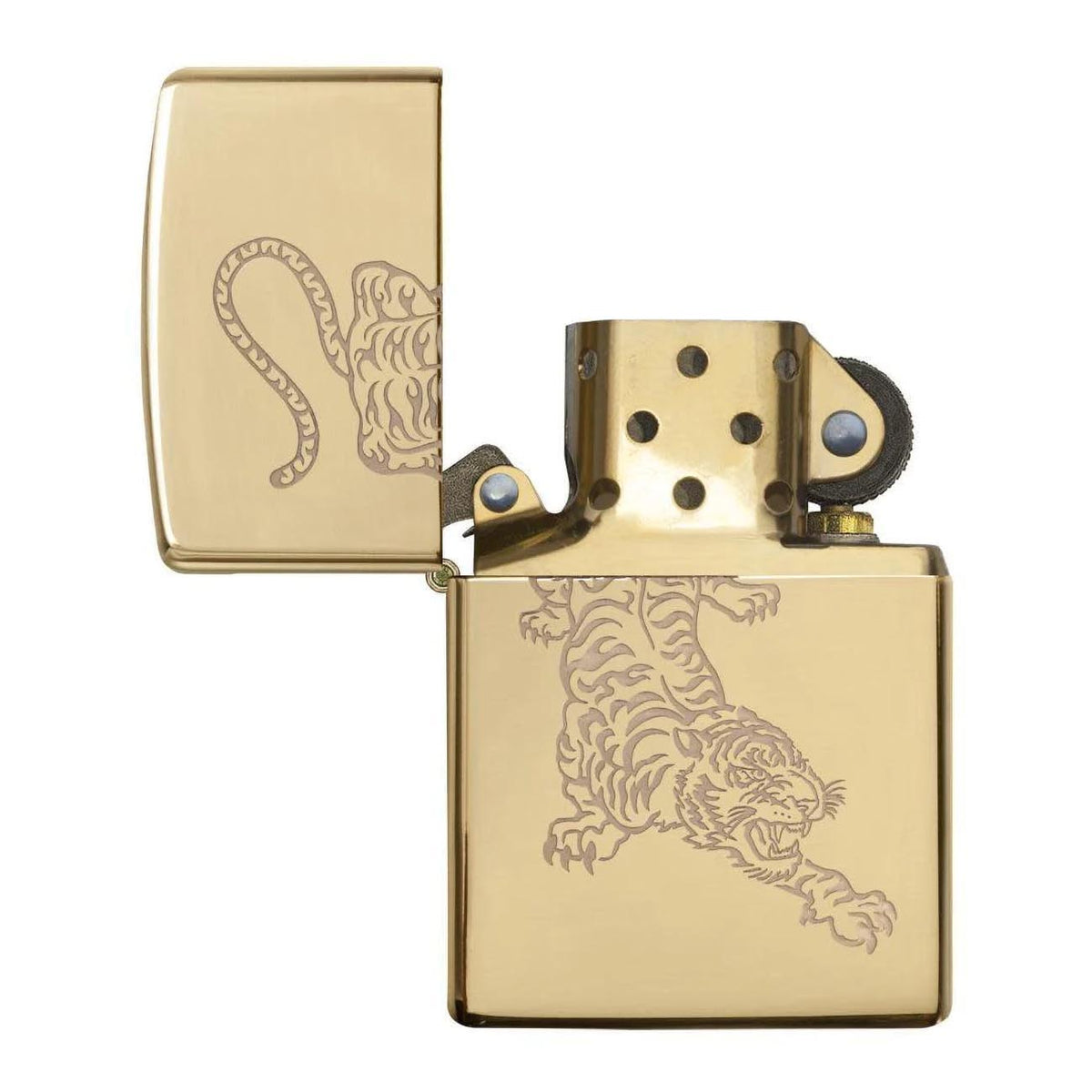 Zippo Windproof Lighter - Tiger Design Gold 29884