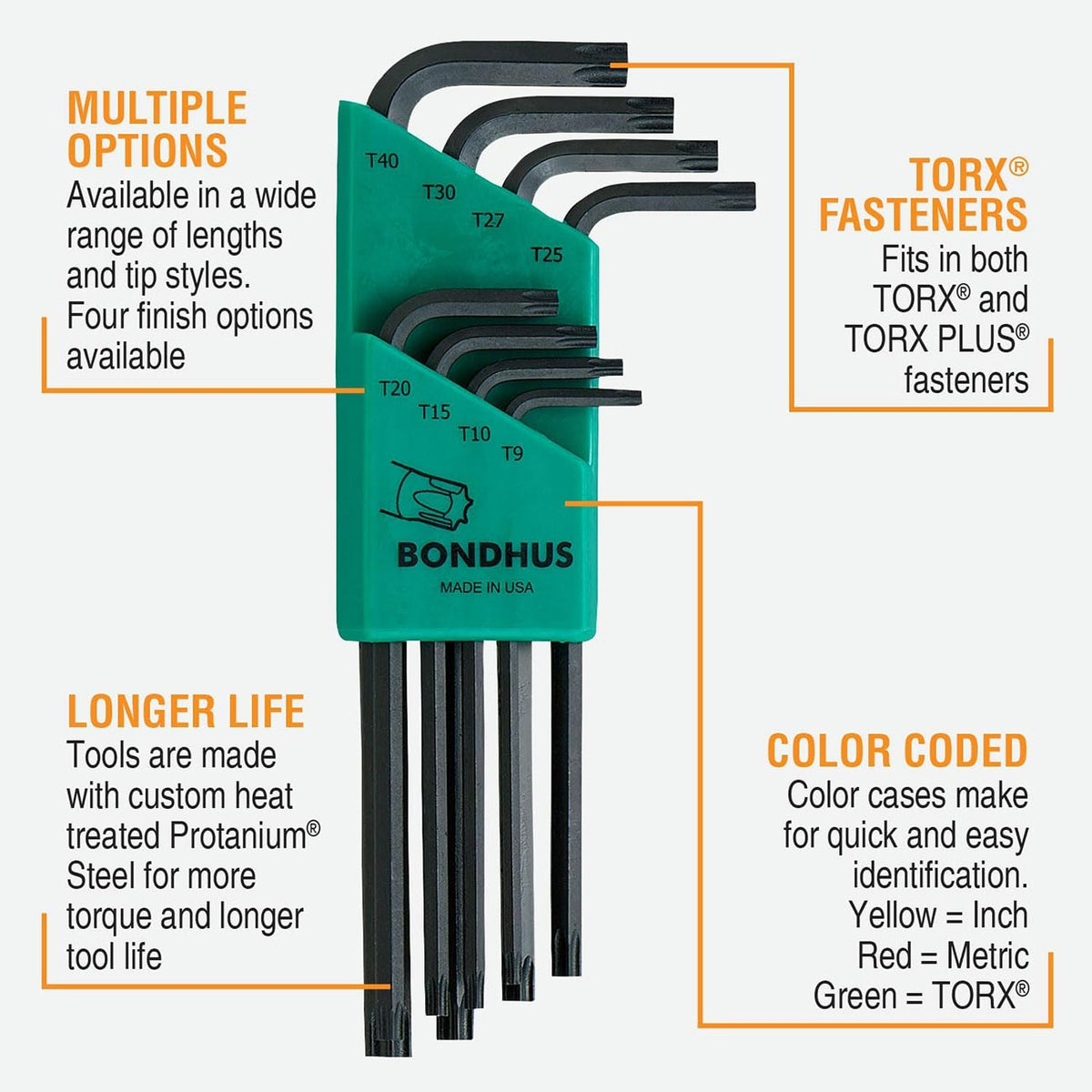 Bondhus Star Tipped Long L-Keys Set (8 Piece) 31834