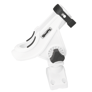 Scotty 280-WH Bait Caster/Spinning Rod Holder w/241 Deck/Side Mount - White