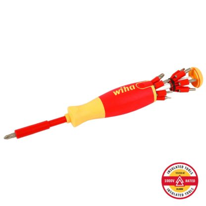 Wiha 38051 Insulated Ultra Driver 12-in-1 Insert Bit Holder - 1000 Volt Rated