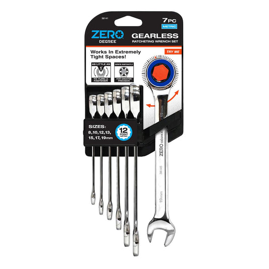 Zero Degree Metric Ultra-Precise Gearless Ratchet Wrench Set (7-Piece)