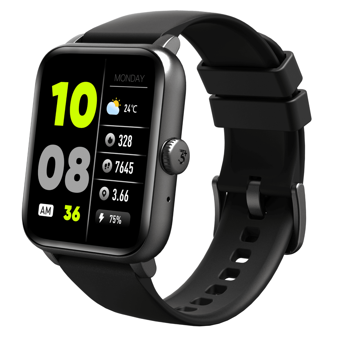 3Plus 3PL-VIBEFIT-BK Vibe Fit Smartwatch with Bluetooth Calling
