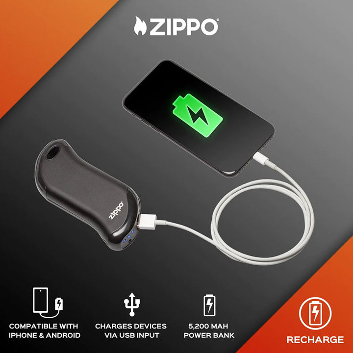 Zippo 40582 HeatBank® 9s Rechargeable Hand Warmer, Black