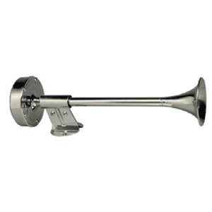 Schmitt Marine 10009 Deluxe All-Stainless Shorty Single Trumpet Horn - 12V