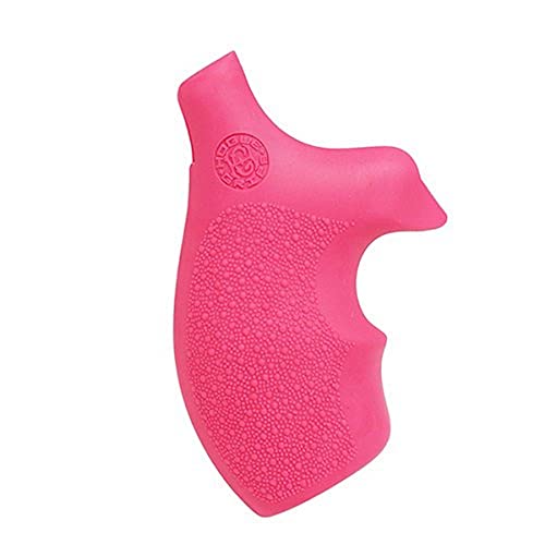HOGUE 61007 Rubber Grip for S&W, J Frame Round Butt Rubber, Bantam Pink